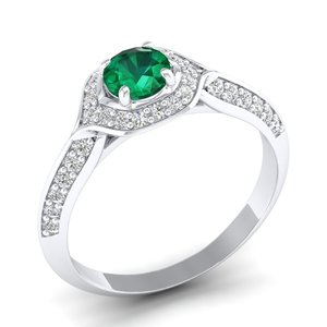 REYES Wholesale Price 925 Sterling <b>Silver</b> Moissanite Wedding Gift Jewelry Exquisite Round Cut 0.5Ct <b>Emerald</b> Gemstone <b>Rings</b> - Product Image 4