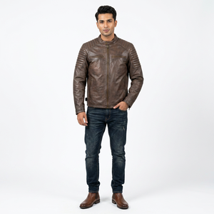 Nouvelles arrivées : vestes en cuir d'agneau sur mesure, style streetwear, veste en cuir originale pour homme - Product Image 1
