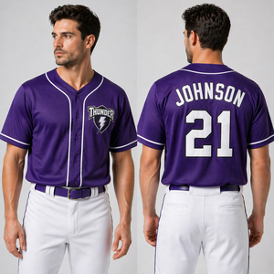 Maillot de baseball unisexe en polyester respirant et écologique, 100 % polyester, avec logo brodé, idéal pour l'été et les équipes sportives - Product Image 4