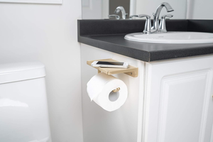 <b>Gold</b> <b>Toilet</b> Paper <b>Holder</b> With Shelf Wall Mount <b>Toilet</b> Tissue <b>Holder</b> Bathroom Storage Rack Decorative <b>Gold</b> <b>Toilet</b> <b>Roll</b> <b>Holder</b> - Product Image 3