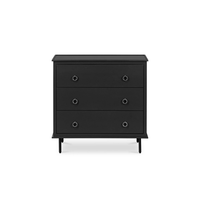 Tables de chevet modernes en bois d'acajou de haute qualité avec 3 tiroirs et couleur noire pour appartement et villa