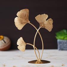 Escultura de Metal con Hoja de Ginkgo Dorada, Decoración de Mesa Moderna de Aluminio para Sala de Estar, Hotel, Boda, Ramadán - Product Image 3