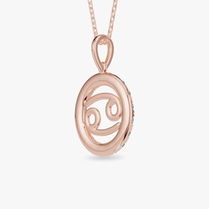 Pendentif Moissanite en Argent 925 Signe du Zodiaque Cancer avec Diamants Ronds Taille Brillant, Breloque Thème Classique, Bijou Unisexe - Product Image 3