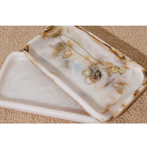 Artizon Studio AS-1035 Decorative Modern Resin Tray Marble Texture Multi-Functional Customized Color Logo Handmade Living Decor - Product Image 5