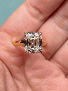 Bague en diamant rose de 3,02 carats de taille coussin, cultivé en laboratoire, en or massif 14 carats pour femme, cadeau de fiançailles moderne pour petite amie - Product Image 4