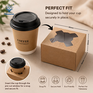 Cajas de Papel Kraft Dúplex Cuadradas Desechables y Ecológicas de Grado Alimenticio, las Más Vendidas, para 1 Taza, al Precio Más Bajo - Product Image 2