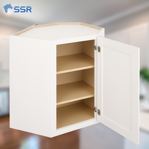 WDC2430-WDC2742 de cuisine moderne blanc RTA à angle diagonal prêt à assembler vente en gros directe d'usine depuis le Vietnam - Product Image 1