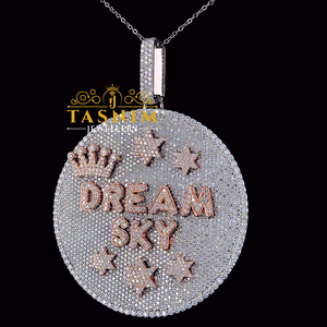 จี้เพชรโมอิสซาไนต์ TASNIM Iced Crown Star DREAM SKY VVS เงินแท้ 925 ชุบทองคำสีกุหลาบ สร้อยคอโมอิสซาไนต์ - Product Image 4