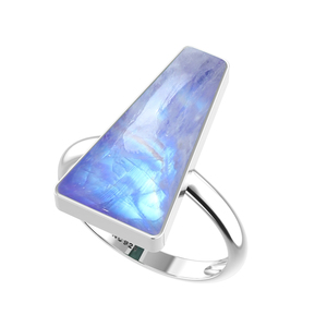 Anillo Infantil de Plata de Ley 925 con Acabado de Alta Calidad, Engaste de Bisel, Piedra Lunar Púrpura, Formas Mixtas, Estilo Minimalista Clásico para Boda - Product Image 2