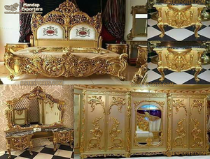 Etallic ililver iniinish Room edroom ururniture et mperial Look y Carved edroom ururniture Royal Roch ook y arveed edroom - Product Image 3