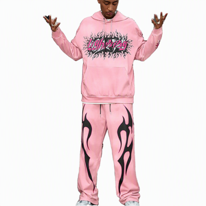 Trendy Graphic <b>Fleece</b> Hoodie Regular Fit Heavyweight Cotton Breathable Streetwear Vintage Washed Printed Custom <b>Sweatshirt</b> Men - Product Image 5