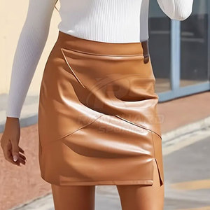 Women Genuine Leather Casual High Waist Pencil Midi Skirt Elegant Stylish Trend Outfit - Product Image 4