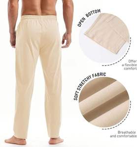 New Style Men's Canvas <b>Trousers</b> Breathable <b>Waterproof</b> 100% Cotton Casual Wear Customized Logo Mid Waist Straight Pattern Price - Product Image 4