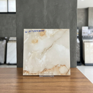 Suelo de tablones de vinilo de lujo oscuro blanco con aspecto de mármol, superficie de Coral de cristal de vinilo SPC, azulejos de estacionamiento de cerámica de 400x400mm - Product Image 3