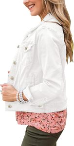 Chaqueta Vaquera Moderna para Mujer, Azul, de Algodón, Informal, con Botones al Frente, Estilo Urbano, Ligera, de Uso Diario, Premium - Product Image 2