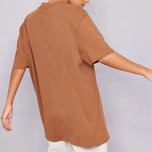 Chemises d'été personnalisées OEM en polycoton pour femmes, vente en gros, hauts streetwear respirants vierges, t-shirts à manches courtes pour femmes en vrac - Product Image 2