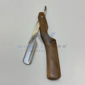 High Quality Professional Swing Lock Folding Barber <b>Razor</b> Stainless Steel <b>Single</b> <b>Blade</b> Holder with Wood Handle for Men Wet Shavi - Product Image 3