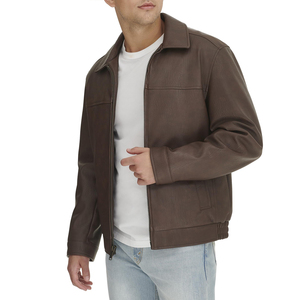 New Design High Quality Comfortable Casual Wear <b>Men's</b> <b>Leather</b> <b>Jackets</b> Stand Collar Winter Outdoor Wear <b>Men</b> <b>Leather</b> <b>Jacket</b> - Product Image 4