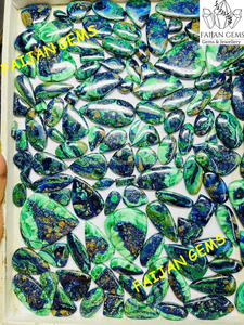 คุณภาพสูงขายส่งพลอยสีเขียว Cabochon Azurite อัญมณีหลวม - Product Image 5