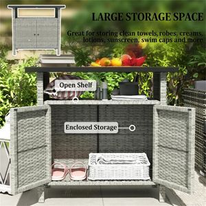 Armadio da Esterno Grigio con Portasciugamani - Product Image 3