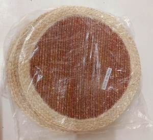 Handmade natural jute silk round <b>placemat</b> with cream cotton rope center for modern bohemian tables & silk table center jute mat - Product Image 5