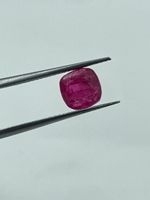 Batu Permata Spinel Alami Langka Kualitas Premium Potongan Cushion Merah Kemerahan 7mm 2.10cts 100% Batu Asli & Alami