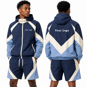 Men Athletic Jacket Pants Set Custom Windbreaker <b>Tracksuit</b> Wholesale Running Fitness Clothing Factory Supply Supplier Activewear - Product Image 6