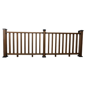 Barandilla de Madera para Terraza, Estilo Rústico, Resistente al Agua y al Óxido, Diseño de Tubo, Montaje en Suelo, Fácil de Instalar - Product Image 1