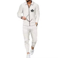 Ensemble de survêtement noir pour homme, veste zippée intégrale et pantalon de jogging, avec bandes latérales contrastées, en polyester respirant, vêtements de sport décontractés
