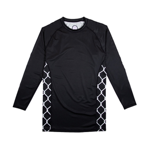 White Long Sleeve T-Shirt With Black Circular Print Front Logo Unisex Regular Fit Cotton Shirts & Tops Adult - Product Image 2