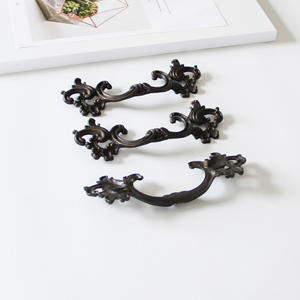 Poignée de meuble en alliage de zinc bronze antique, motif festonné, style européen vintage, pour tiroirs de cuisine et salle de bain - Product Image 4