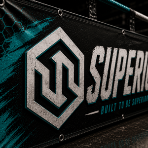 Professional Boxing Ring Branding <b>Banner</b> with High Resolution Graphics Printed Fabric Boxing <b>Banner</b> Blue And Black <b>Banner</b> - Product Image 2