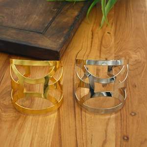 Stainless Steel Wide Cuff <b>Bangle</b> <b>Bracelet</b> for Women | Gold Silver Geometric Open Cuff | Fashion Jewelry OEM ODM Manufacturer - Product Image 3