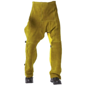 Premium Grade Heavy Duty Industrial Work Suit Fireproof Cotton Cowhide <b>Split</b> Leather Welder <b>Trouser</b> with Polyester Sleeves - Product Image 6
