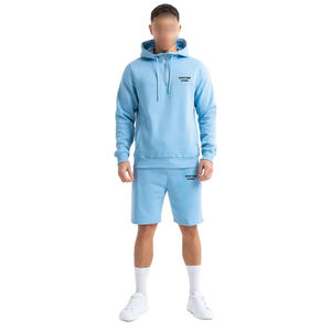 Nueva Llegada, Último Estilo, Precio al por Mayor, Ropa Urbana Ligera y Ecológica Estampada, Azul Cielo, Conjunto Casual de 2 Piezas para Hombre, Talla Grande - Product Image 1