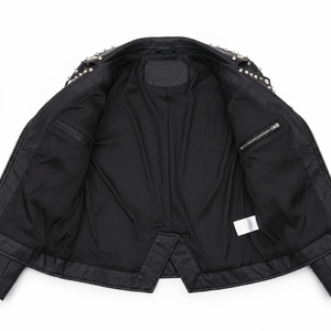 Veste en cuir de luxe 2026, la meilleure mode pour femmes, col rabattu, manches longues, fermeture éclair, cuir d'agneau - Product Image 6
