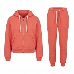 Ensemble sweat-shirt à capuche et pantalon de jogging pour femme, couleur unie, manches longues, tenue décontractée pour l'automne - Product Image 1