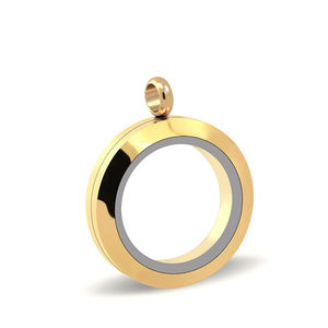 Minimalist Round Solid Gold Plated Pendant Charm Unisex Everyday Wear Jewelry Living <b>Memory</b> Photo Charm Pendant Unisex Jewelry - Product Image 2