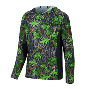 Sweat à capuche pour homme, couleur unie, manches longues, UPF 50, séchage rapide, respirant, 100% polyester, pour activités de plein air - Product Image 3
