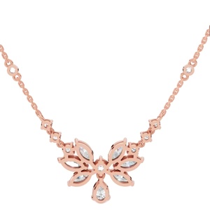 จี้เพชรทรงลูกแพร์และทรงมาร์คีส์  เพชรเลี้ยงในห้องปฏิบัติการ  ทอง 10K  ไร้สี  ระดับความสะอาด VVS  สำหรับงานแต่งงาน - Product Image 2