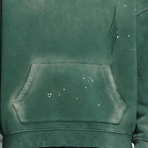 Sudadera con Capucha Extra Grande, Estilo Vintage, Lavado Ácido, Transpirable, 360GSM, Algodón French Terry, para Hombre - Product Image 4