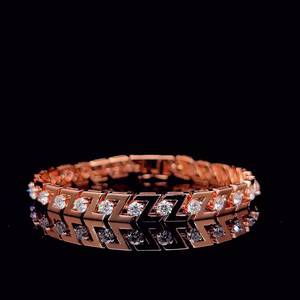 Women's Rose <b>Gold</b> Diamond Bracelet Round Brilliant Cut Natural Diamonds Luxury Everyday Wear <b>Bangle</b> Jewelry Bracelet - Product Image 3