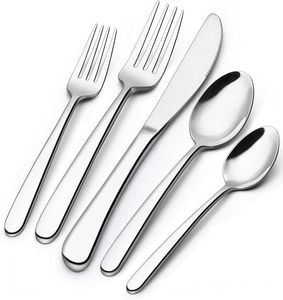 Juego de cubiertos de acero inoxidable de primera calidad, utensilios de cocina duraderos y resistentes al óxido, perfectos para restaurantes y hoteles. - Product Image 6