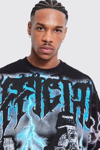 Camiseta Blanca de Algodón Estilo Urbano, Oversize con Hombros Caídos, Personalizable con Impresión Gráfica Completa de Alta Calidad, Transpirable - Product Image 2