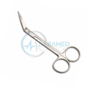 Tijeras Quirúrgicas Anguladas Iris de 12 cm, Tijeras para Perforación de Encías, Instrumento Quirúrgico de Acero Inoxidable - Product Image 1