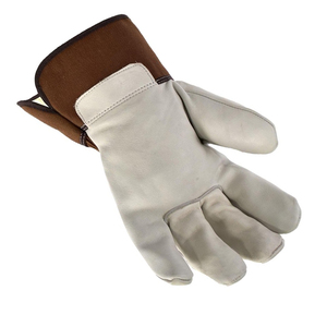 Leather Industrial Welding <b>Long</b> Sleeve Leather <b>Red</b> Welding <b>Gloves</b> Function Anti Heat Industrial Safety Leather Welding <b>Gloves</b> - Product Image 3