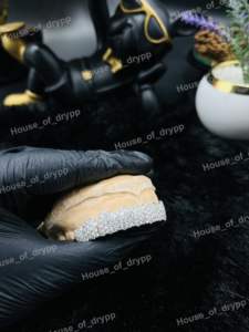 Ensemble de grillz en argent 925 sertis de diamants, style hip-hop unisexe, ajustement personnalisé pour dents supérieures et inférieures, bijoux de luxe, cadeau - Product Image 3