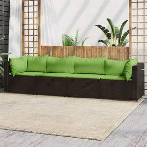 Set Lounge da Giardino Marrone e Verde - Collezione Divani da Esterno - Product Image 1