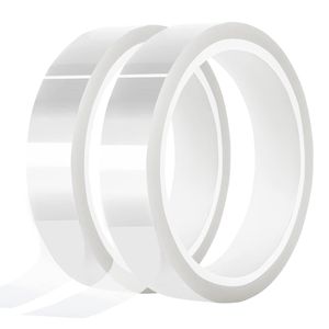 2 Rolls 20mm X 33m (108ft) <b>Clear</b> Transparent High-Temperature Heat Resistant <b>Tape</b> Heat Transfer Press Adhesive <b>Tape</b> - Product Image 1