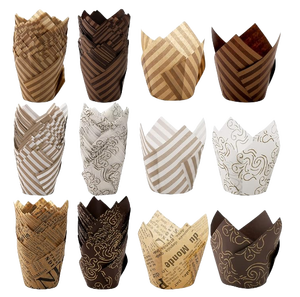 Youyang Tulip vàng in cupcake lót mỡ bằng chứng Lò an toàn <span class=keywords><strong>Muffin</strong></span> ly lễ hội dịp bánh công cụ nướng - Product Image 4